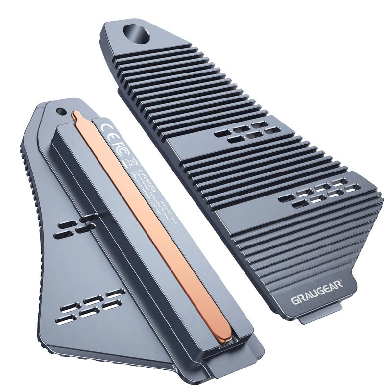 GRAUGEAR PS5 SSD Heatsink Cover, M.2 NVMe PS5 Heatsink, Shuttle Shaped Design, Heat Dissipation with Heat Pipe Cooler and Aluminum Fin for NVMe M2 PCIe 4.0 [G-PS5HS04] (PS5) - Image 1